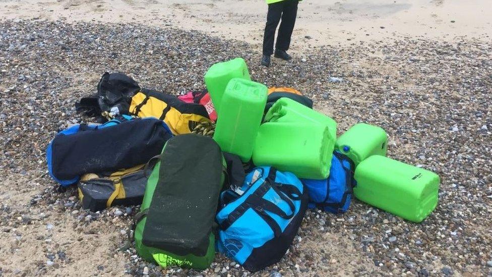 Bags found on the beaches