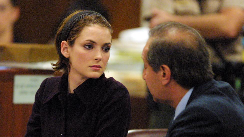 Winona Ryder sits in court