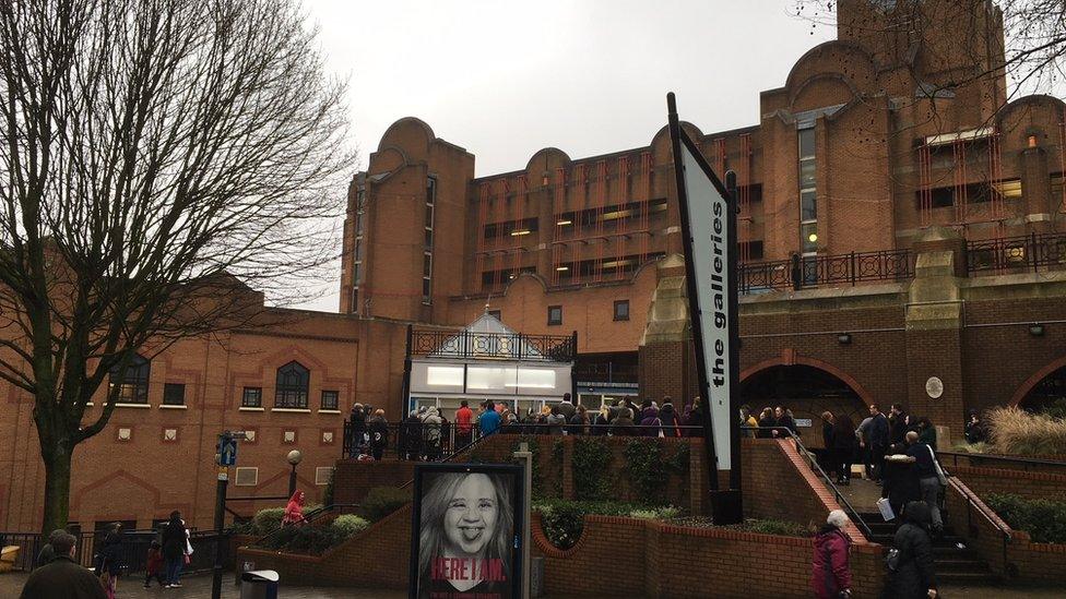 Queues outside the Galleries in Bristol