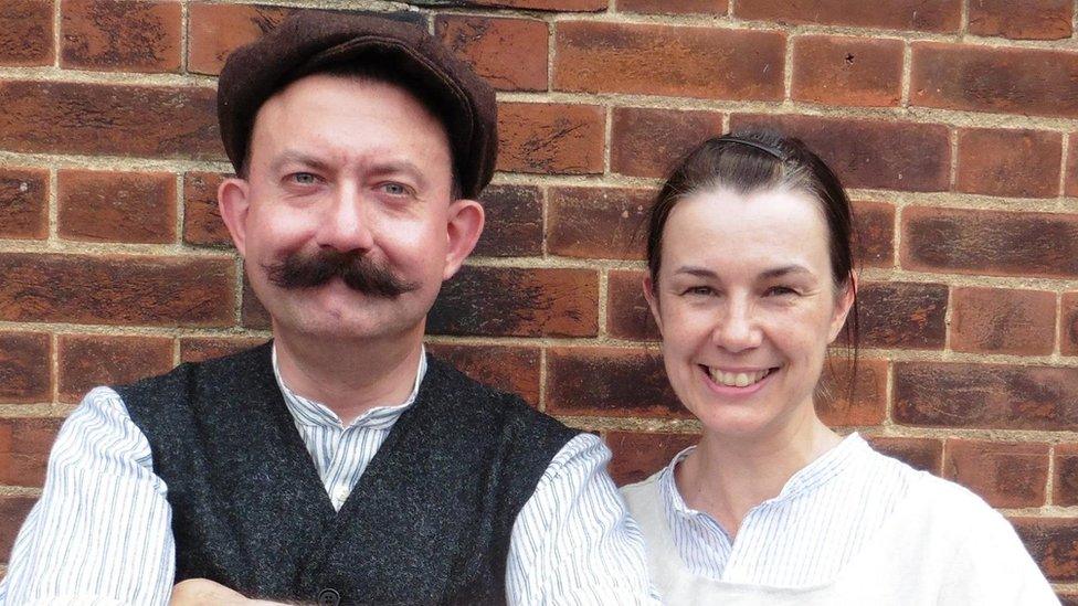 Neil and Fiona in old Victorian costumes