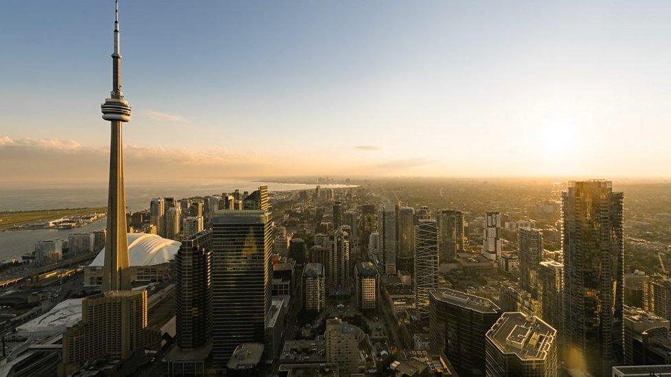 An aerial view of Toronto