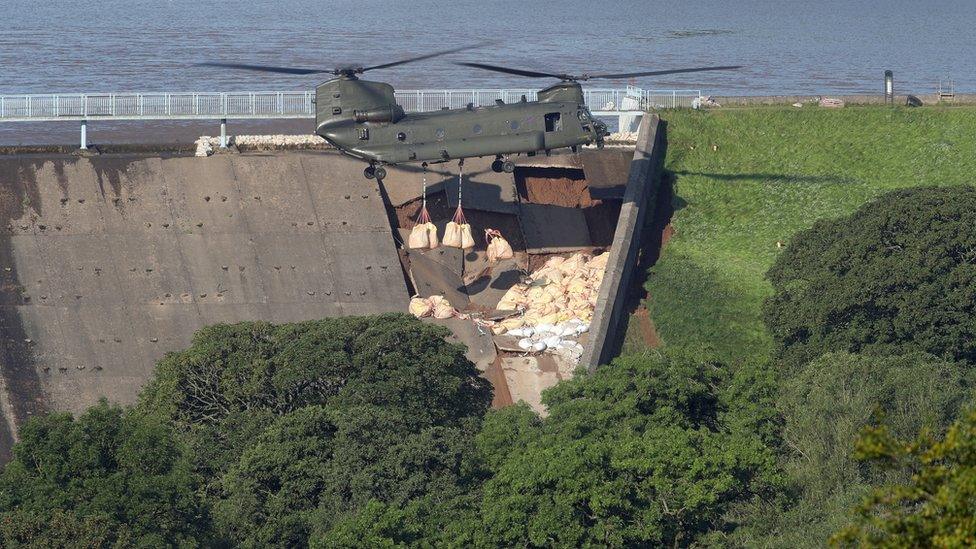 Damaged dam