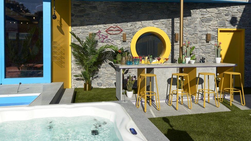 The bar and hot tub in the Celebrity Big Brother 2018 house