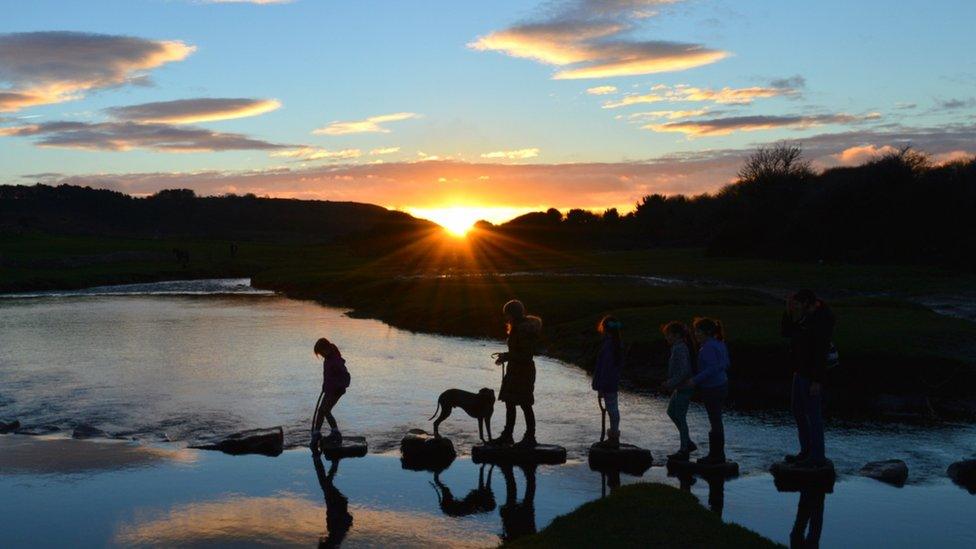 Step into the light...Philip Slough sent in this lovely image of the stepping stones that lead to the Vale of Glamorgan's Ogmore Castle.