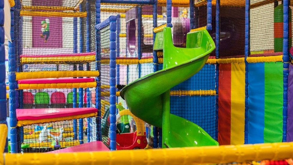 A general view of an empty play area in a children's play centre