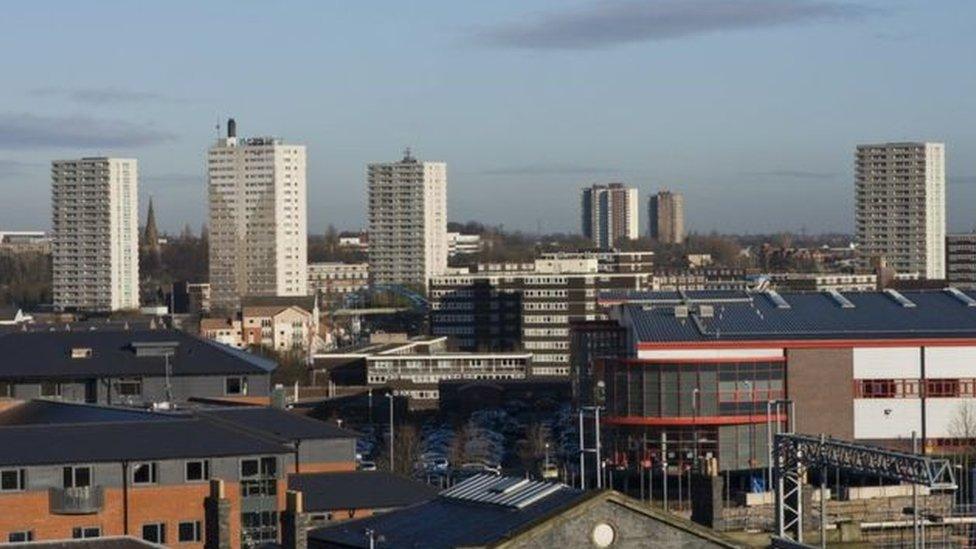 Wolverhampton skyline as of October 2015