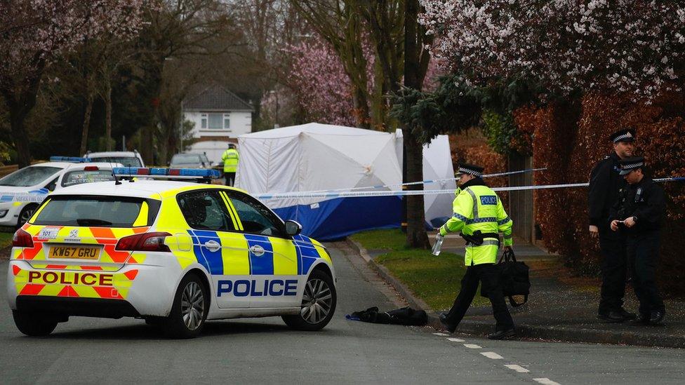 Police at the scene on Gorse Bank Road