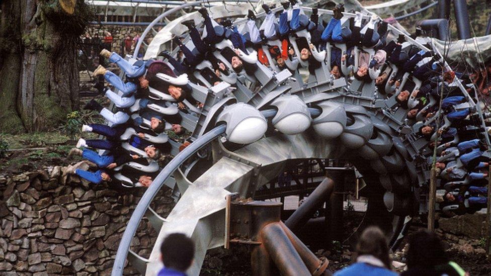 People on the Nemesis rollercoaster