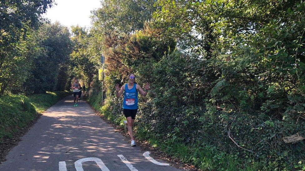 Runners in the Jersey Marathon