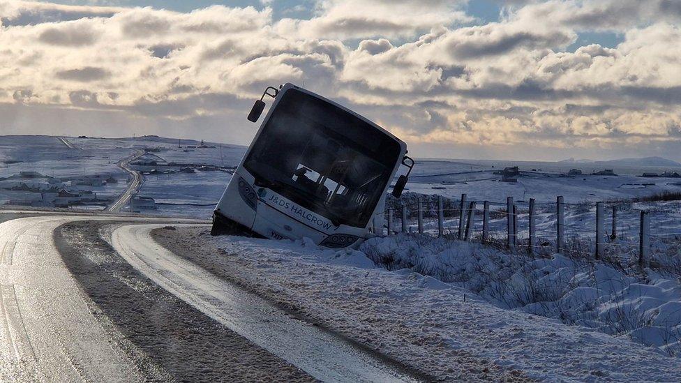 Bus off road