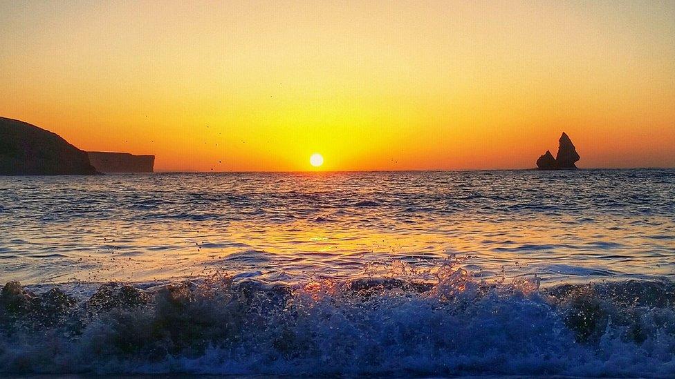 Sunrise at Broad Haven South, taken by Emma Ryan