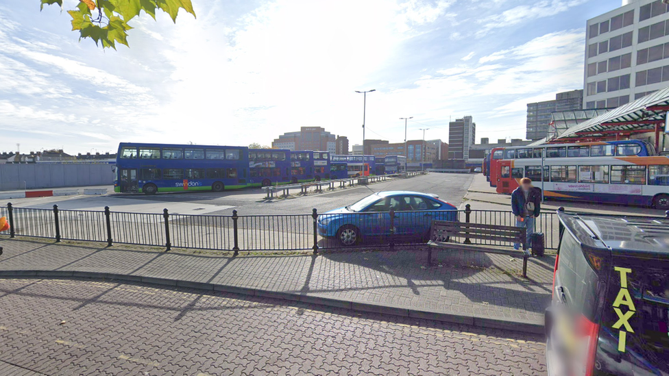 Swindon Bus Station, with bays for buses and coaches