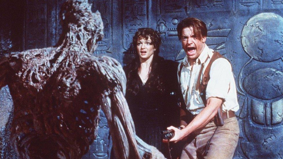 Brendan Fraser and Rachel Weisz in The Mummy in 1999