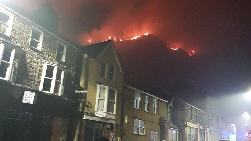 Chris McPhail took this image of the fire from the centre of Blaenau Ffestiniog