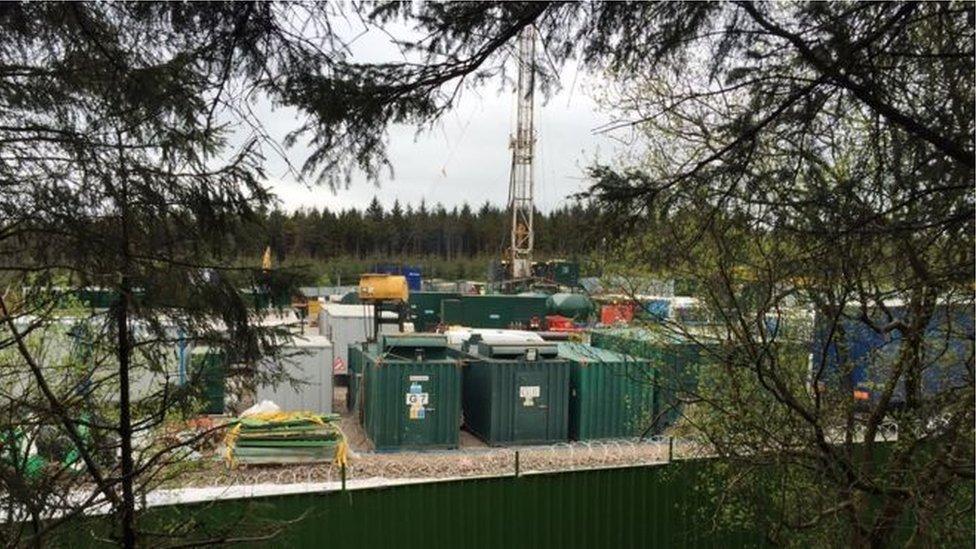 The drilling site at Woodburn Forest