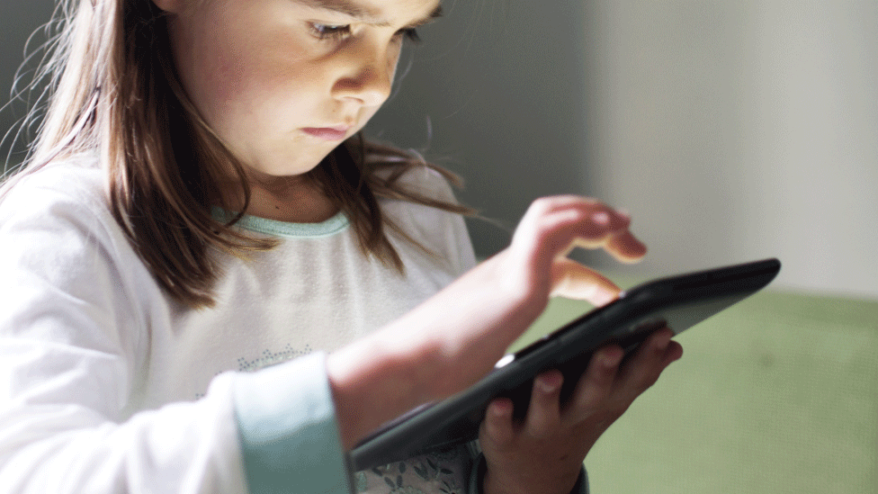 Girl using a tablet