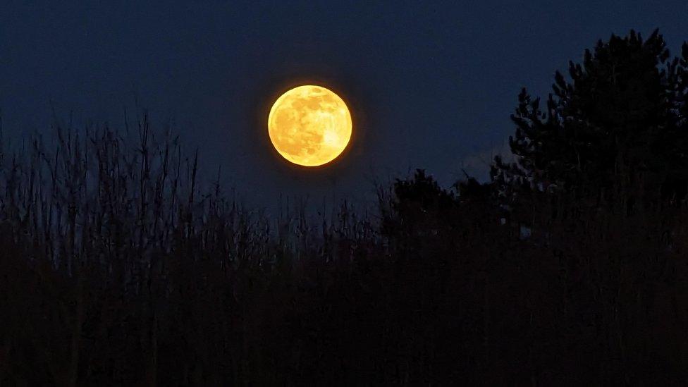 Full moon over Scarborough