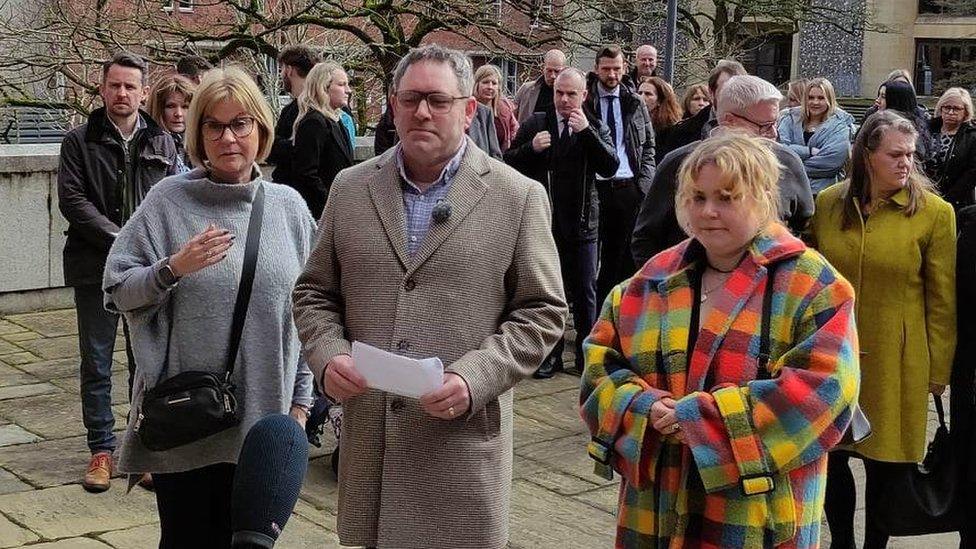 Nikki (left), Simon and Amy Lewis