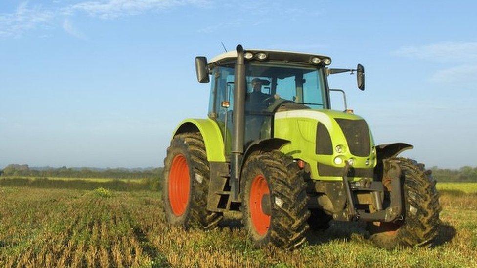 tractor in a field