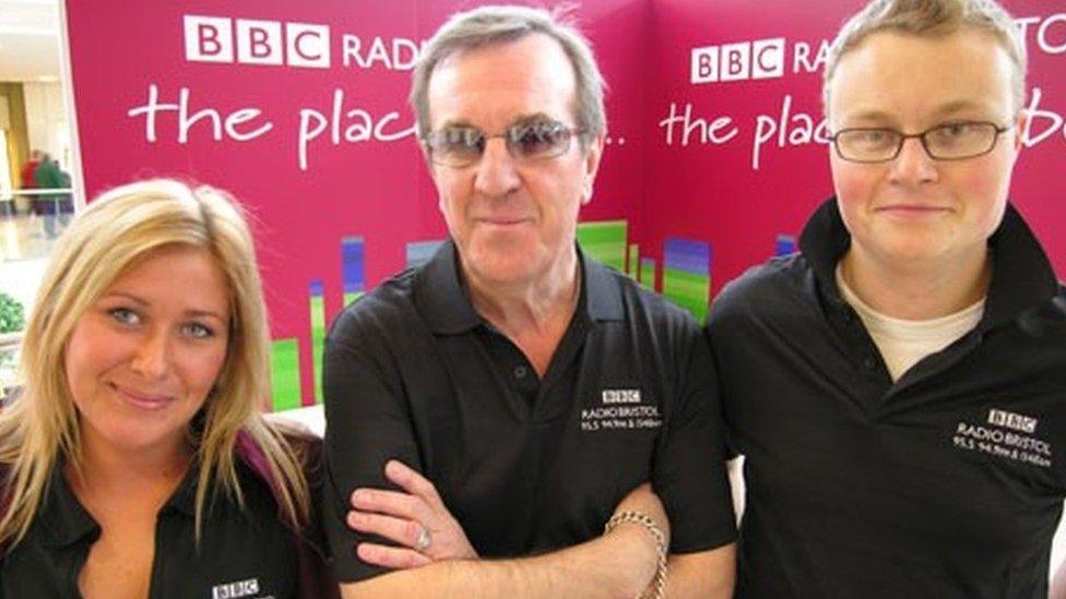 John Turner with his Breakfast Show producer Julia Causton and travel reporter Ben Clifton