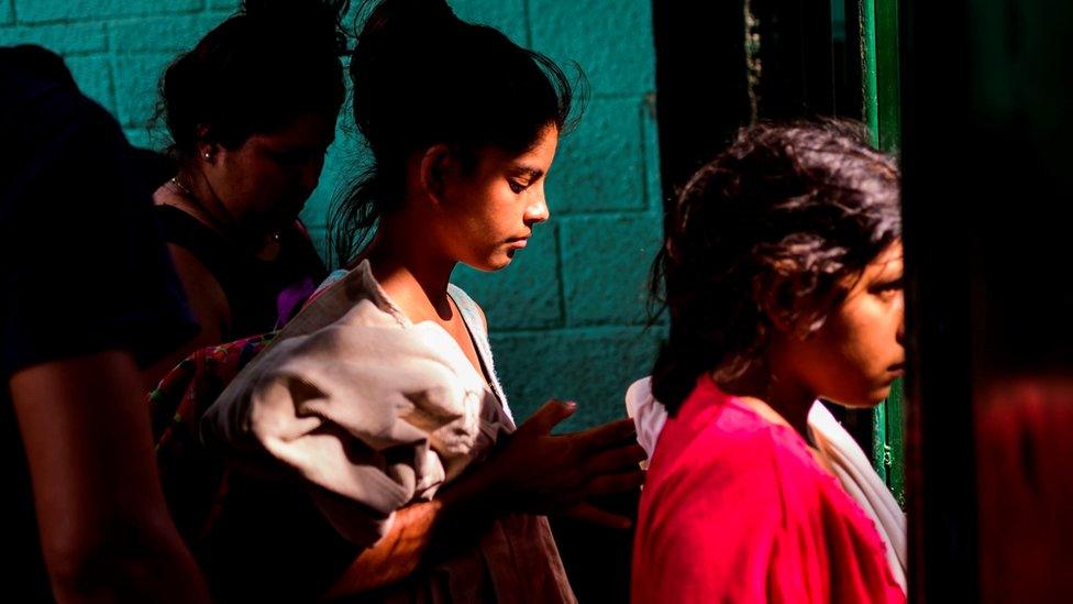 Migrants arrive seeking refuge at a shelter in Tecun Uman, Guatemala, on June 7, 2019.