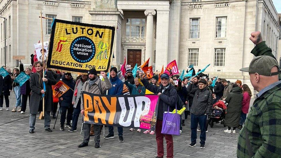 Teacher strike rally in Luton