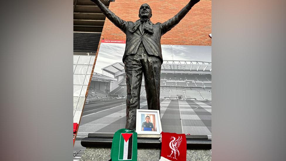 Photograph of Ali outside Anfield