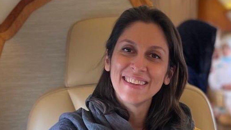 Nazanin Zaghari-Ratcliffe seen on a plane on her way back to the UK