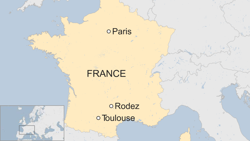 Map of Rodez, France