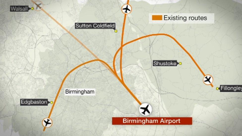 Existing flight routes out of Birmingham