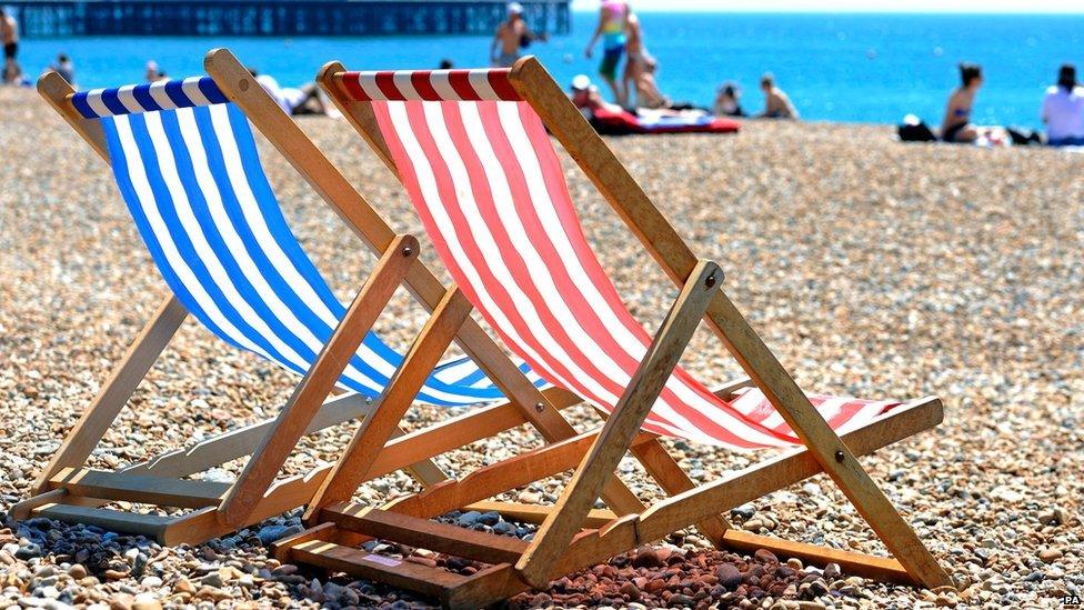 Deckchairs on Brighton beach