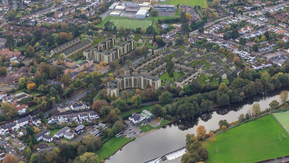 Artist's impression of an aerial view of Llandaff Park