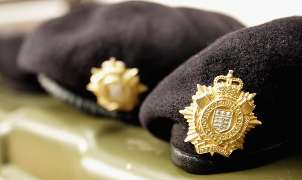 Soldier's berets are seen at The Defence College of Logistics at Deepcut on October 26, 2005 near Camberley, England.