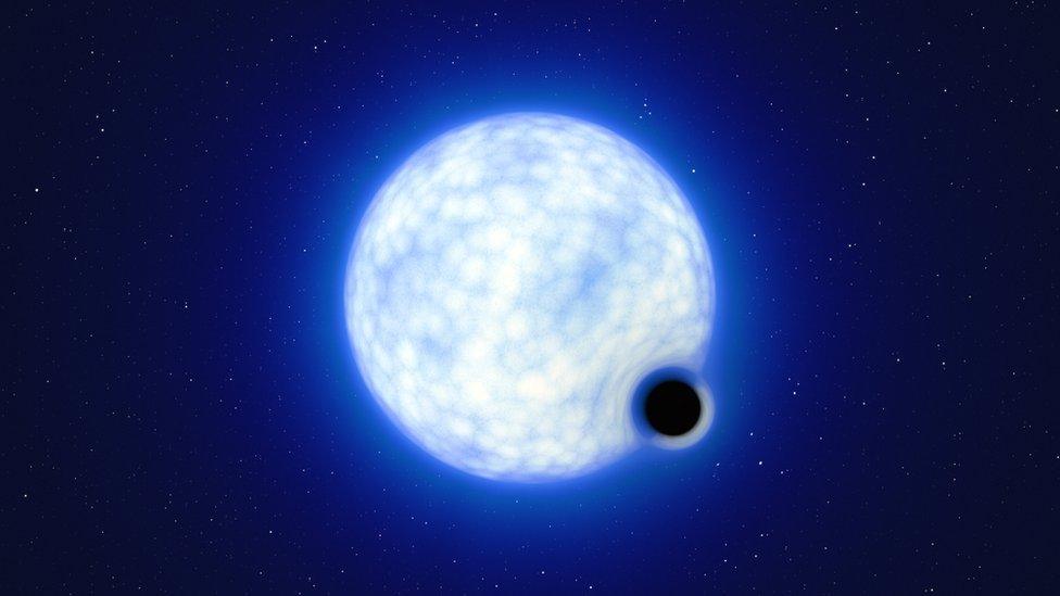 Artist's impression of the binary system up close