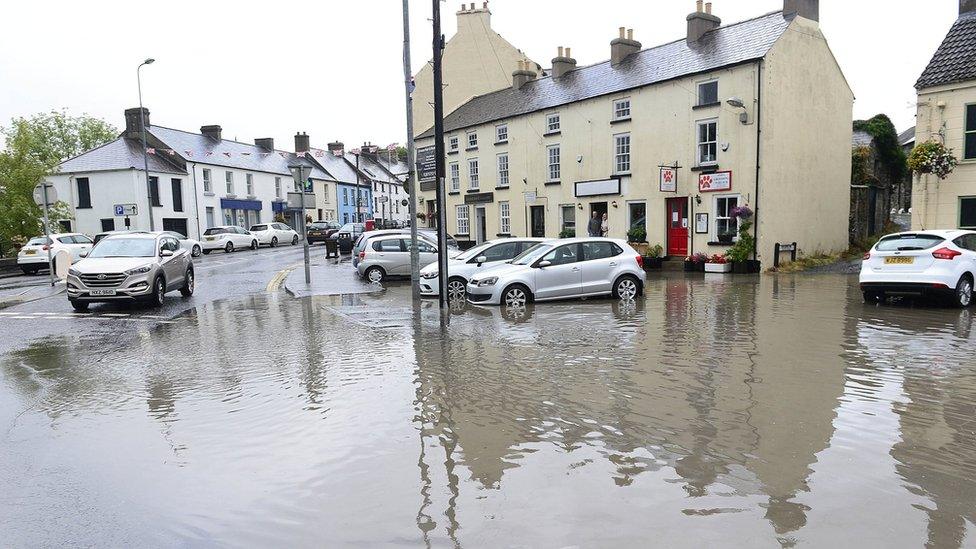 Flooding in Saintfield, County Down