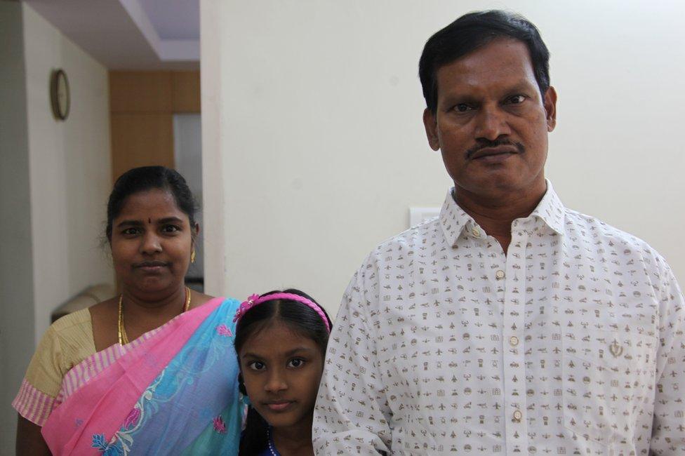 Arunachalam Muruganantham, his wife Shanthi and their daughter