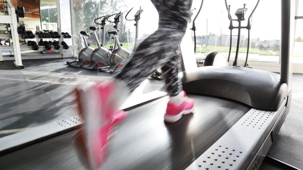 Woman on treadmill