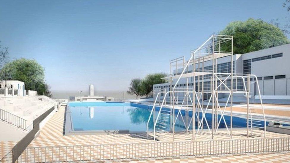 An artist's impression of how Broomhill lido will look