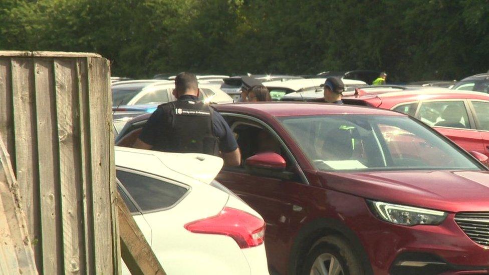 Police operating in car park