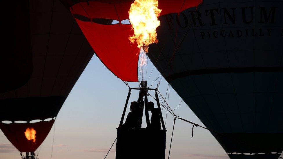 Flame from balloon