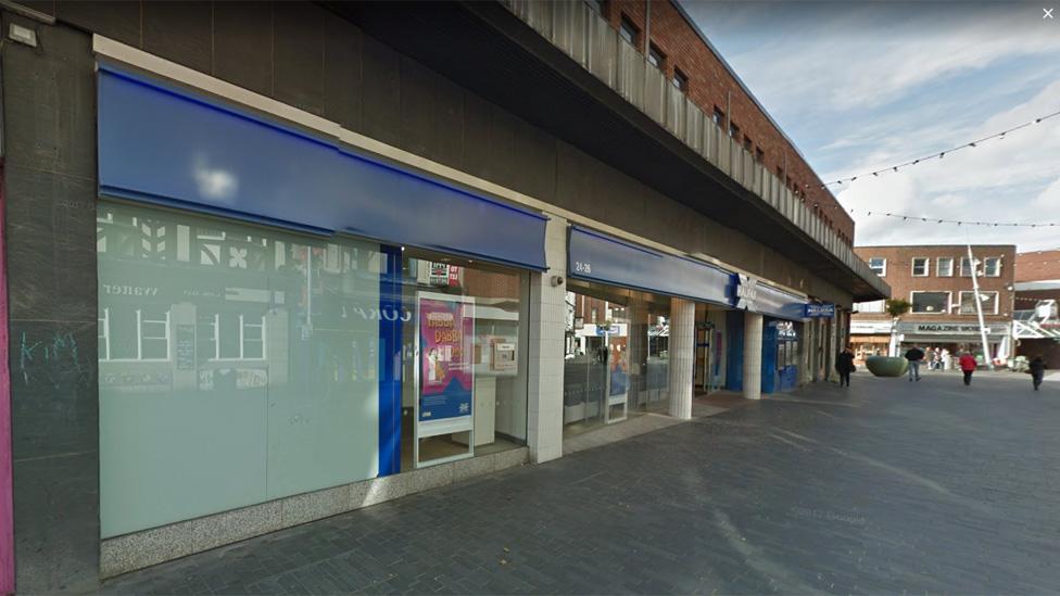 Outside of bank