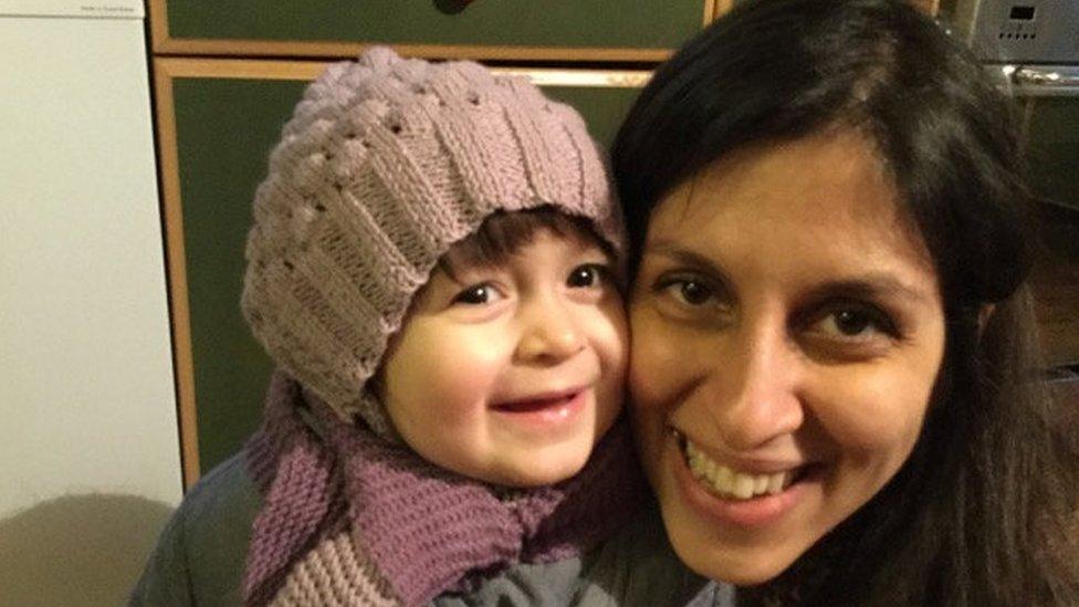 Nazanin Zaghari-Ratcliffe with her daughter