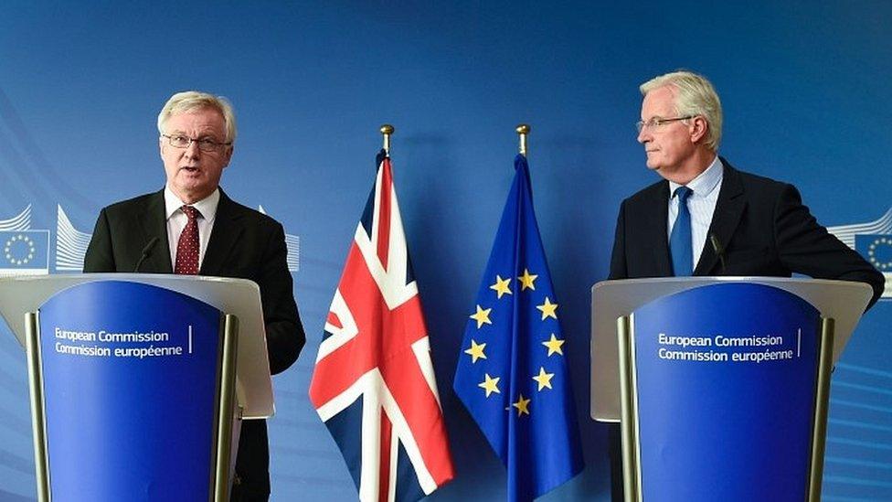 David Davis and Michel Barnier