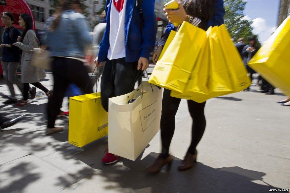 Shoppers in central London