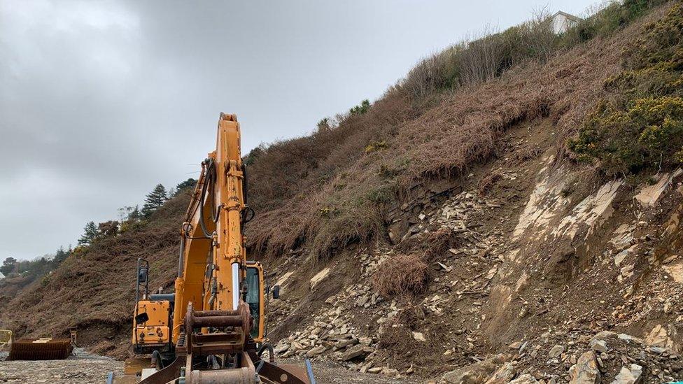 Construction site at end of Laxey promenade