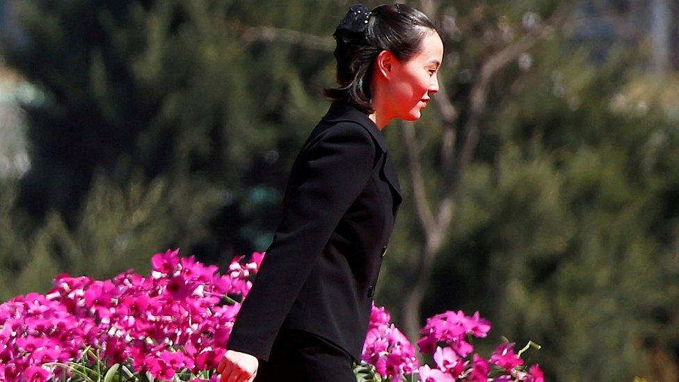 Kim Yo-jong, sister of North Korean leader Kim Jong-un, attends an opening ceremony of a newly constructed residential complex in Ryomyong street in Pyongyang, North Korea on 13 April 2017.