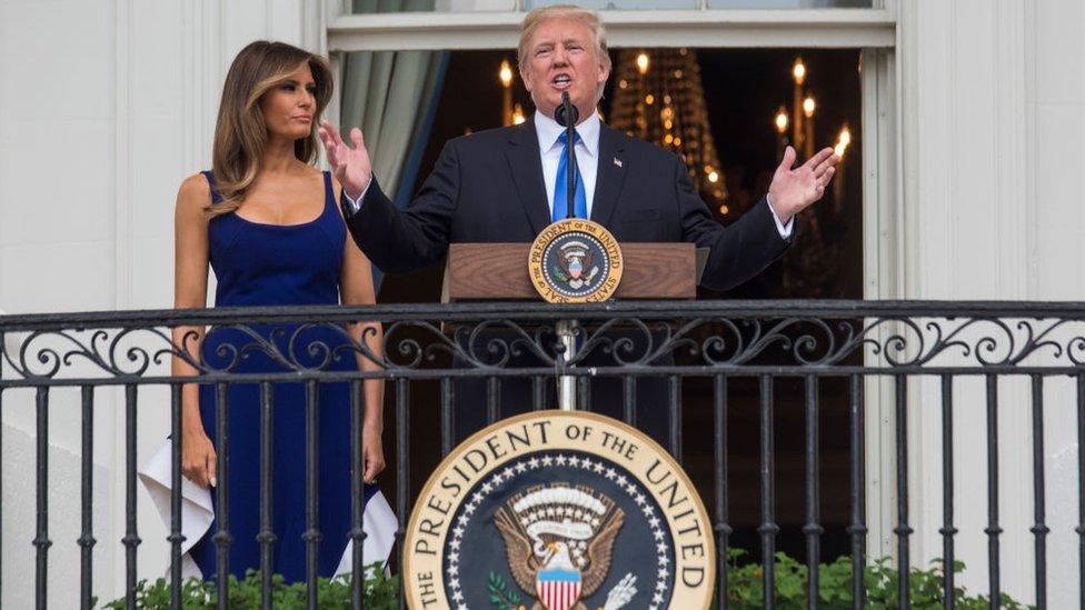 The president and first lady at last year's 4 July celebration