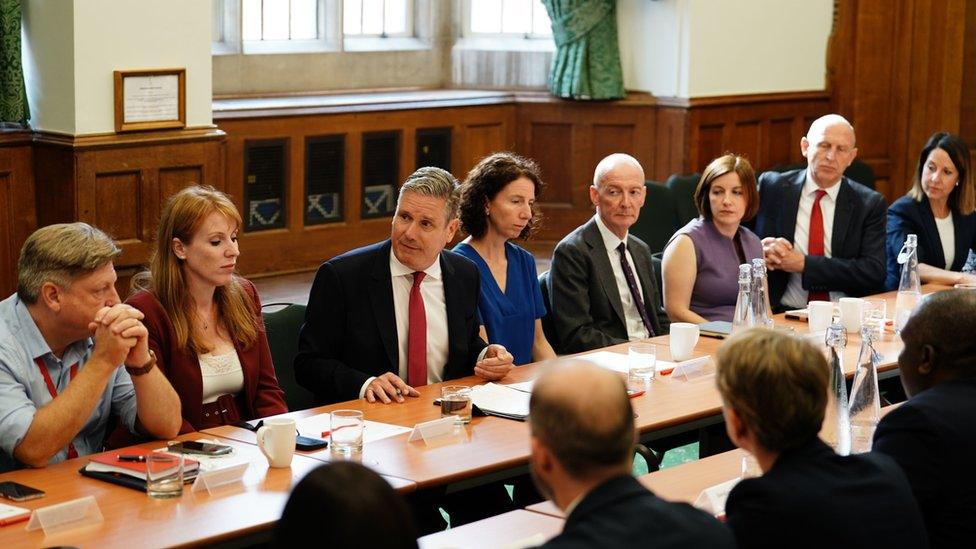 Sir Keir Starmer with his new shadow cabinet