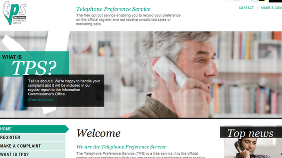 The Telephone Preference Service website