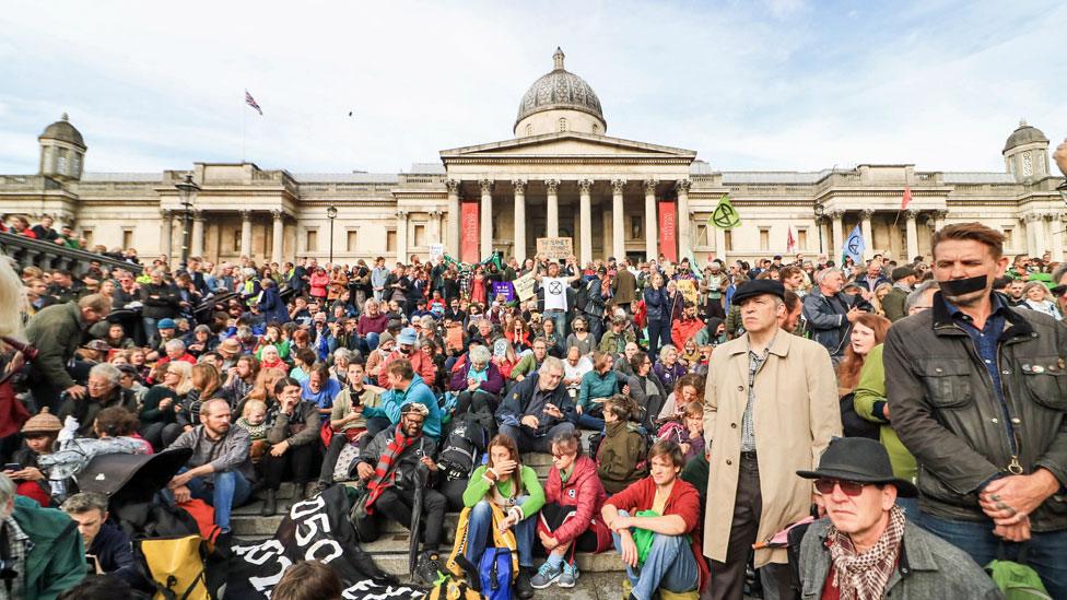 Protesters in Trafalgar Square